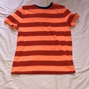 Orange wide striped T-shirt